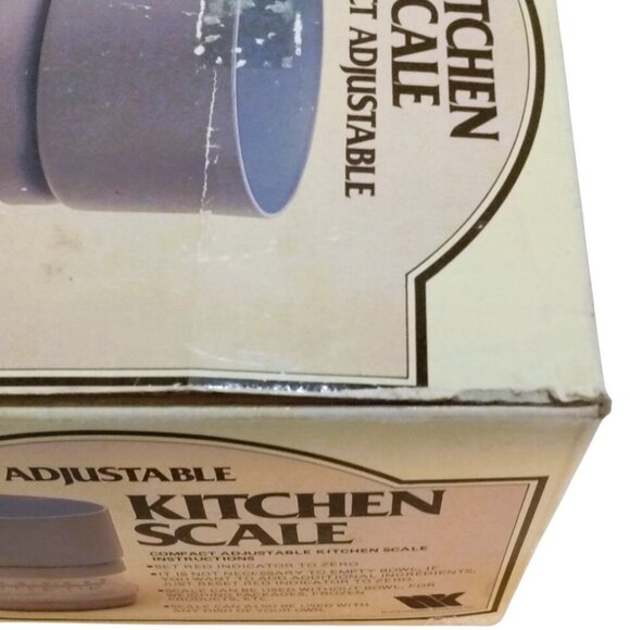 Vin. 1980's Wall-Collins Adjustable- 2kg. Blue Kitchen Scale With Bowl-orig. Box - Picture 14 of 16